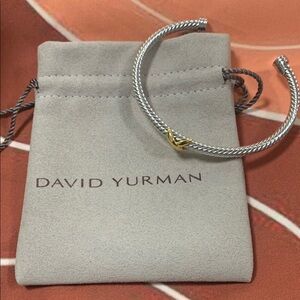 David Yurman Silver and Gold Cable Bracelet
